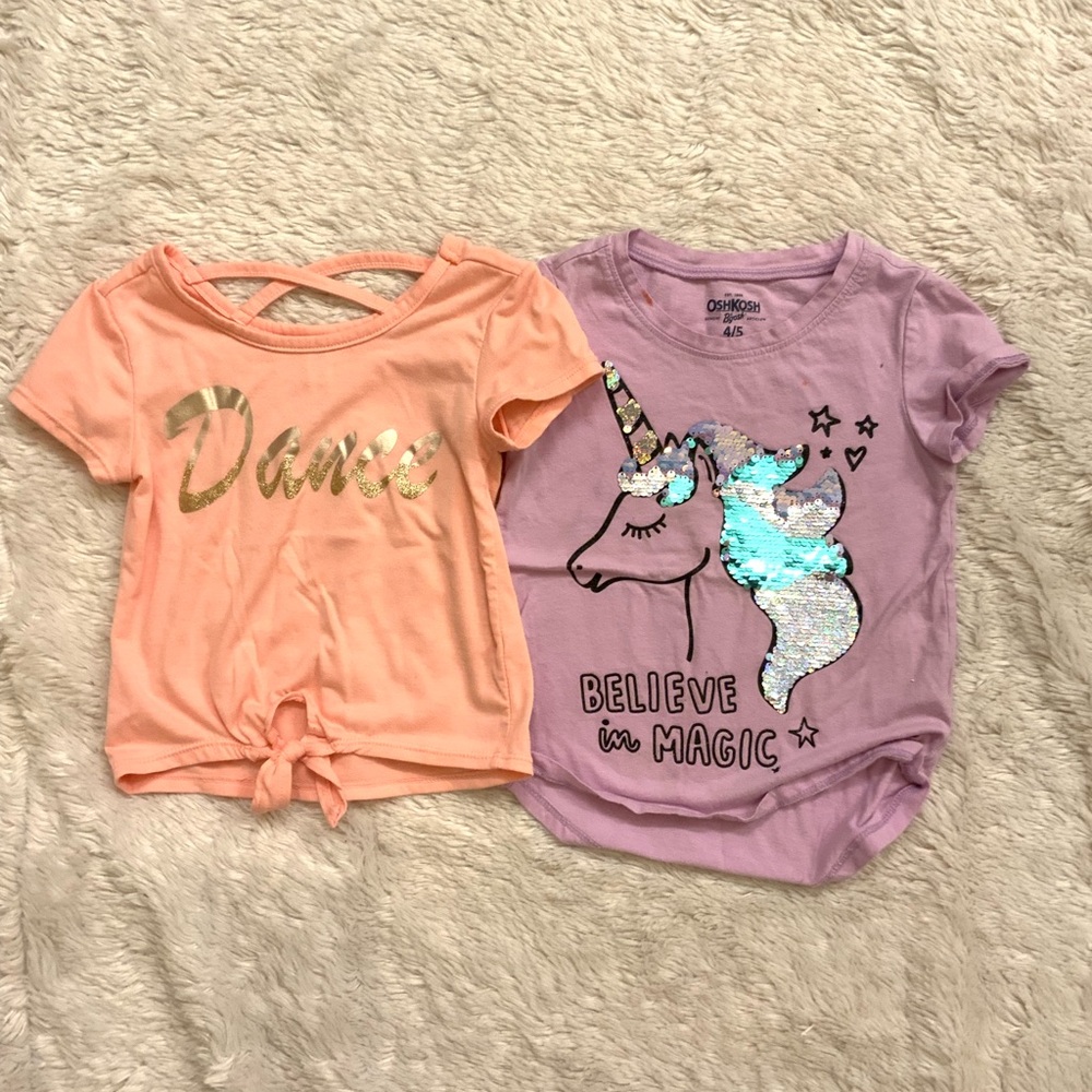 90 Degree By Reflex Kids shirt and unicorn shirt size 4t